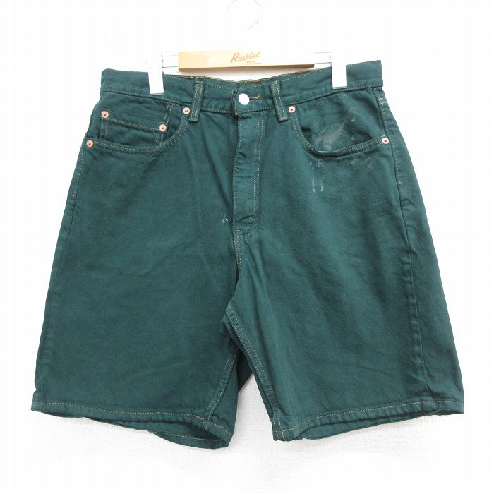 Rakuten - 【中古】古着 リーバイス Levis 550 ショート パンツ ショーツ メンズ 90年代 90s コットン USA製 緑【spe】 26may08