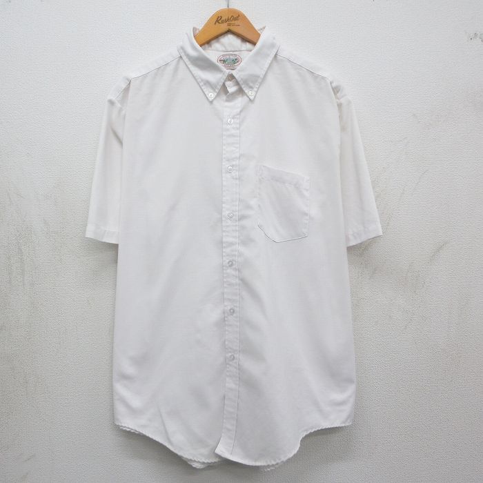 Rakuten - 【中古】古着 半袖 シャツ メンズ 90年代 90s オックスフォード ボタンダウン USA製 白 26may09