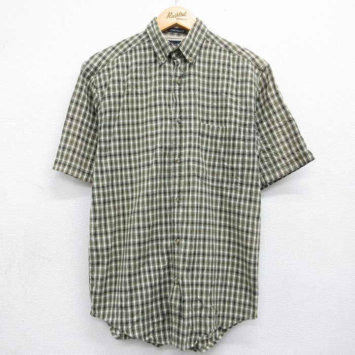 乐天商城 - 【中古】古着 FADED GLORY 半袖 シャツ メンズ 00年代 00s コットン ボタンダウン 緑他 チェック 26may09