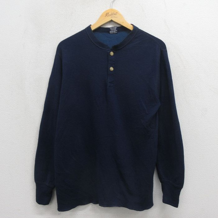 Rakuten - 【中古】古着 デュオフォールド 長袖 ビンテージ Tシャツ メンズ 80年代 80s 無地 ヘンリーネック USA製 紺 26may11