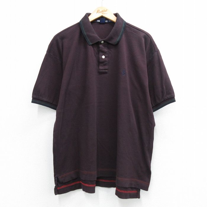 乐天商城 - 【中古】古着 ノーティカ 半袖 ブランド ポロ シャツ メンズ 90年代 90s ワンポイントロゴ 大きいサイズ コットン カナダ製 バーガンディ 26may13