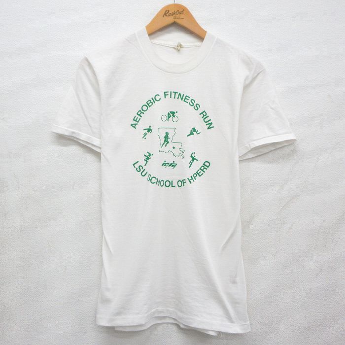 樂天商城 - 【中古】古着 スクリーンスターズ 半袖 ビンテージ Tシャツ メンズ 80年代 80s AEROBIC FITNESS RUN クルーネック USA製 ホワイト 26may13