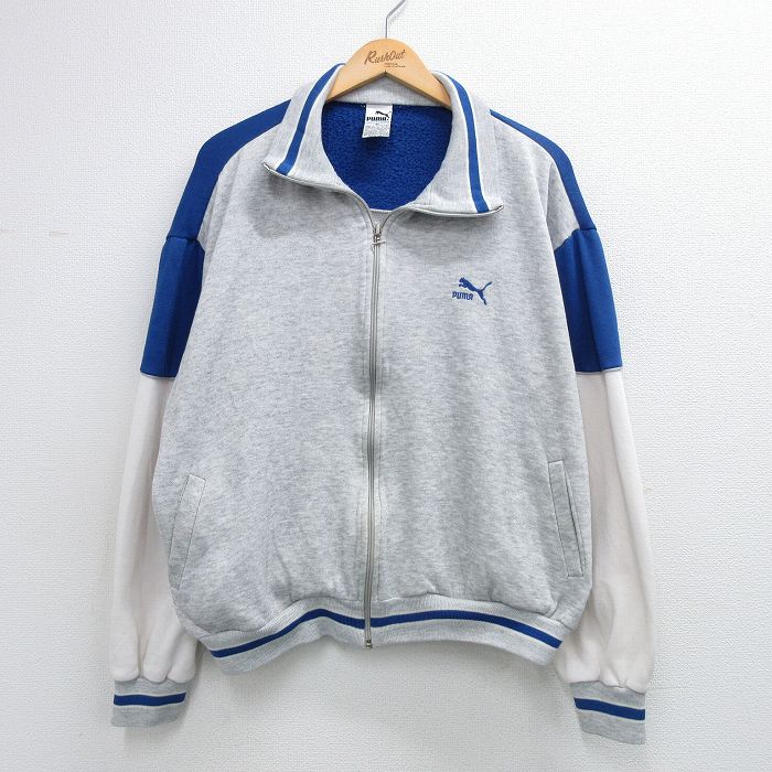 Rakuten - 【中古】古着 プーマ puma 長袖 ジャージ メンズ 90年代 90s ワンポイントロゴ グレー 26may15