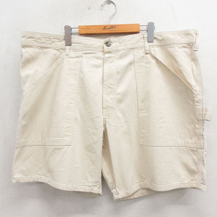 Rakuten - 【中古】古着 ショート ベイカー ペインター パンツ ショーツ メンズ 90年代 90s 大きいサイズ コットン USA製 生成り ベージュ 26may15