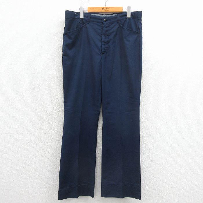 樂天商城 - 【中古】古着 ワーク パンツ メンズ 80年代 80s ネイビー 26may19