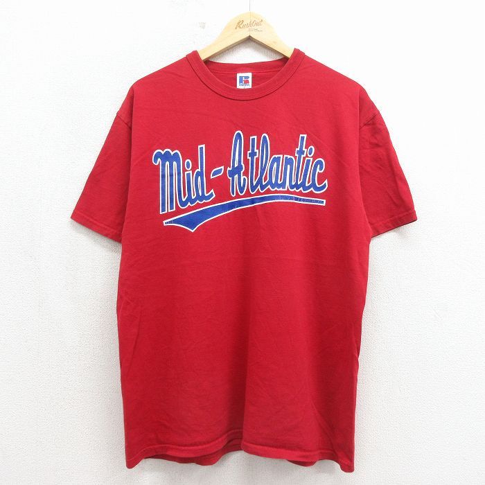 Rakuten - 【中古】古着 ラッセル 半袖 ビンテージ Tシャツ メンズ 00年代 00s Mid コットン クルーネック バーガンディ 26may19