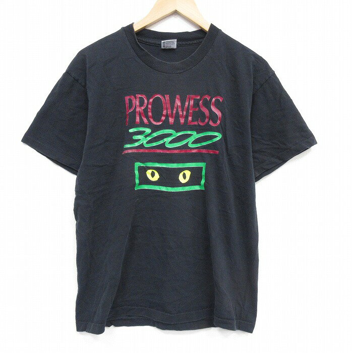 乐天商城 - 【中古】古着 半袖 ビンテージ Tシャツ メンズ 90年代 90s PROWESS コットン クルーネック USA製 ブラック 26may19