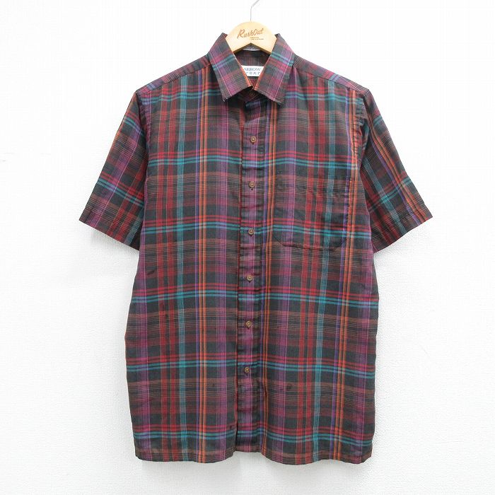 Rakuten - 【中古】古着 アロー 半袖 シャツ メンズ 90年代 90s USA製 ブラック チェック 26may20