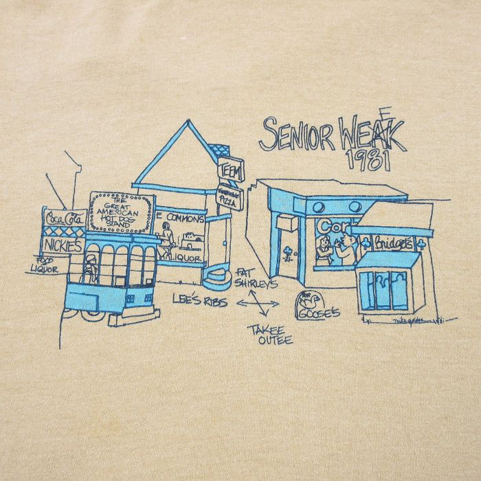 【中古】古着 80s 半袖Tシャツ SENIOR WEEK メンズ Mサイズ ベージュ ヴィンテージ アメカジ ストリート カジュアル きれいめ レトロ オールド 2OF rushout-10748984 古着屋RushOut サンプル画像3