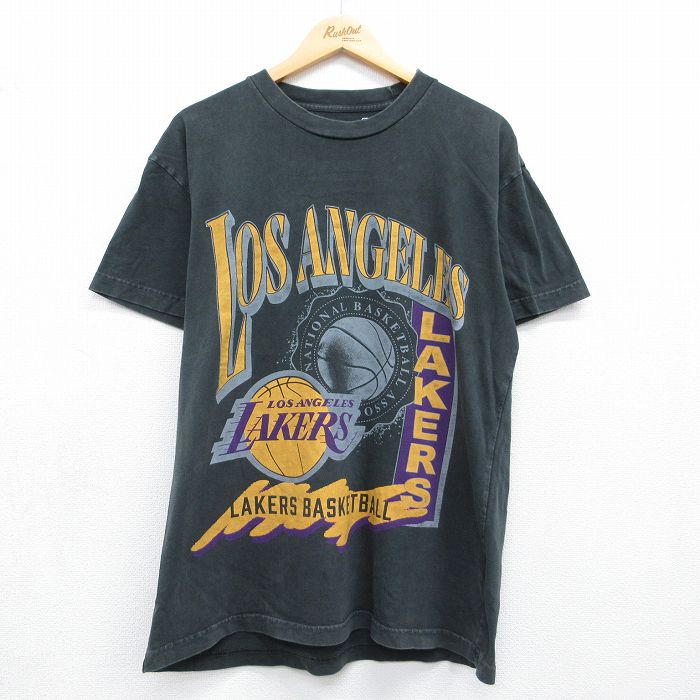 乐天商城 - 【中古】古着 アバクロンビー 半袖 ブランド Tシャツ メンズ NBA ロサンゼルスレイカーズ コットン クルーネック ブラック バスケットボール 26may21