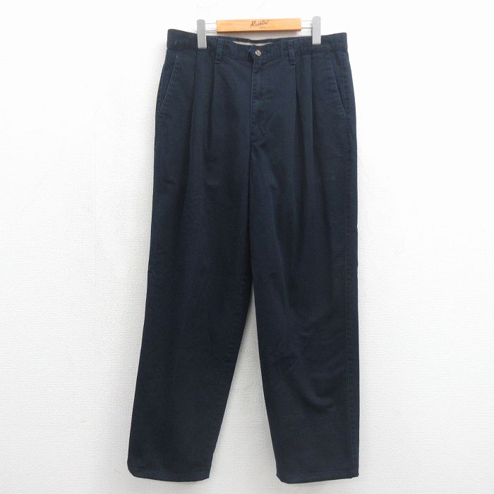 乐天商城 - 【中古】古着 ドッカーズ チノ パンツ チノパン メンズ 90年代 90s コットン ネイビー 26may22