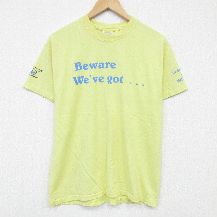 樂天商城 - 【中古】古着 半袖 ビンテージ Tシャツ メンズ 00年代 00s メッセージ コットン クルーネック イエロー 26may23