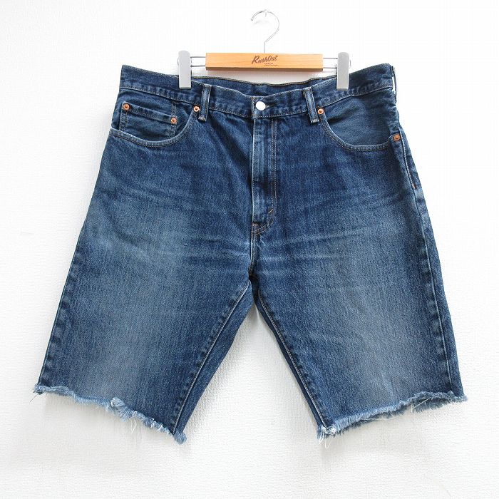 乐天商城 - 【中古】古着 リーバイス Levis 517 ショート パンツ ショーツ メンズ ヒゲ コットン ネイビー デニム 26may25
