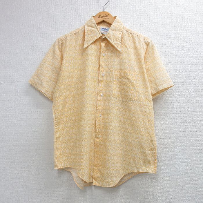 楽天市場】柄シャツ 古着（カラーイエロー）（カジュアルシャツ