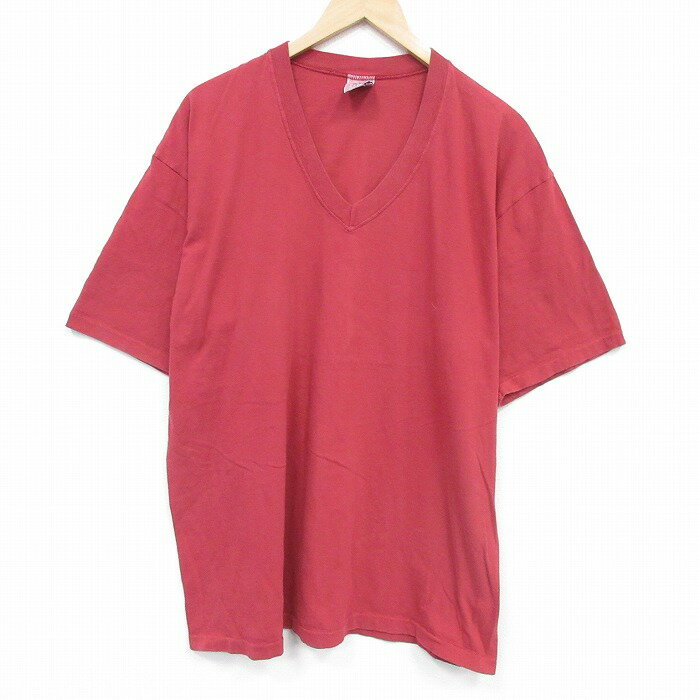 乐天商城 - 【中古】古着 ギャップ GAP 半袖 ビンテージ Tシャツ メンズ 90年代 90s 無地 コットン Vネック レッド 26may30
