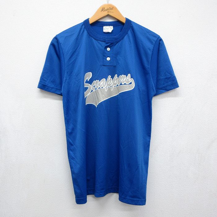 古着 90s 半袖Tシャツ メンズ Scrappers ブルー 紺 Mサイズ アメカジ ストリート カジュアル きれいめ ヴィンテージ レトロ オールド