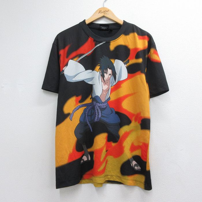 【中古】古着 ナルト疾風伝 半袖Tシャツ メンズ Lサイズ ブラック アニメプリント カジュアル アメカジ ストリート きれいめ ヴィンテージ レトロ オールド