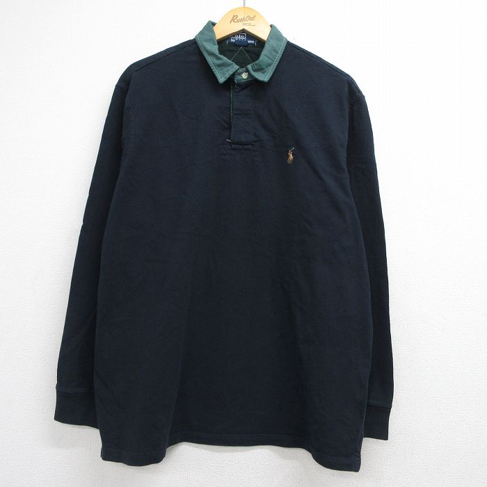 「超希少色」早い者勝ち90s ラルフローレン ラガーシャツ L ネイビー 楽天市場】polo ラガーシャツ 古着 90sの通販