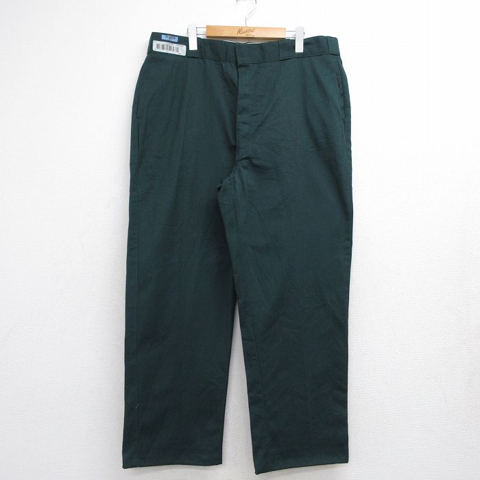 【中古】古着 ディッキーズ 90s ワークパンツ メンズ グリーン 90年代 W39 Dickies チノパン カジュアル ストリート アメカジ きれいめ ヴィンテージ レトロ オールド