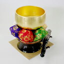 【送料無料】リン5点セット 瑞龍リン 金箔押し(5色花リン布団)
