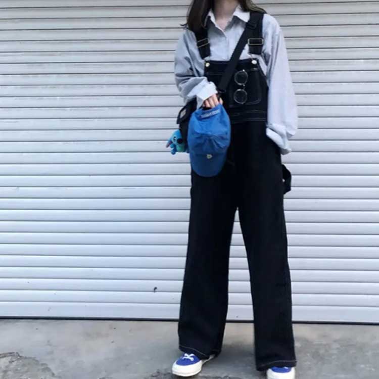 オーバーオール デニムサロペット デニム オールインワン デニムオーバーオール つなぎ サロペット 秋冬 ロングパンツ ワイドサロペット ジーンズ カジュアルパンツ ハイウエスト 送料無料 ゆったり お洒落 可愛い 美脚 春夏秋冬 学生