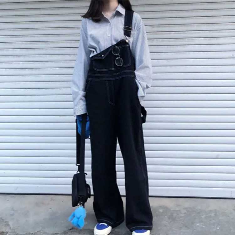 オーバーオール デニムサロペット デニム オールインワン デニムオーバーオール つなぎ サロペット 秋冬 ロングパンツ ワイドサロペット ジーンズ カジュアルパンツ ハイウエスト 送料無料 ゆったり お洒落 可愛い 美脚 春夏秋冬 学生