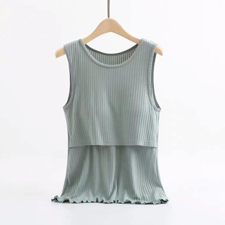 RUSHUP楽天市場店の授乳ブラ マタニティ 前開き 授乳ブラタンクトップ ルームウエア 出産準備 キャミソール カップ付き 授乳ブラトップ ママ ブラキャミ インナー 下着 肌着 産前産後 タンクトップ クロスオープン 大きいサイズ 授乳服 パッド付き｜アングル2