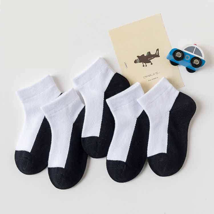 黒 ソックス スポーツソックス 子供 綿混 スクールソックス 【5足組】 くつ下 スクールソックス 男の子 夏 靴下 女の子 スポーツ メッシュ靴下 足底 クルーソックス 春 秋 冬 こども 丈夫 蒸れない 抗菌 防臭 子ども 底配色 足底ブラック ランニング 学生 くつ下