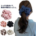 シュシュ サテン カラー ヘアアクセサリー シュシュ ヘアゴム 無地 ボリューム ヘアアクセサリー 光沢 ドレープ 無地 まとめ髪 デイリー カジュアル シンプル 華奢 結婚式 女性 大人っぽい カラバリ豊富 30代 40代 女性 日常使い