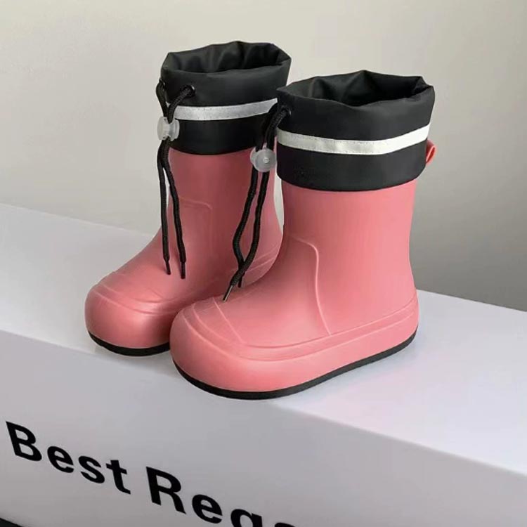 ジュニア レインブーツ ドローコード 完全防水 子供 軽い ブーツ 19～25cm ロング ...