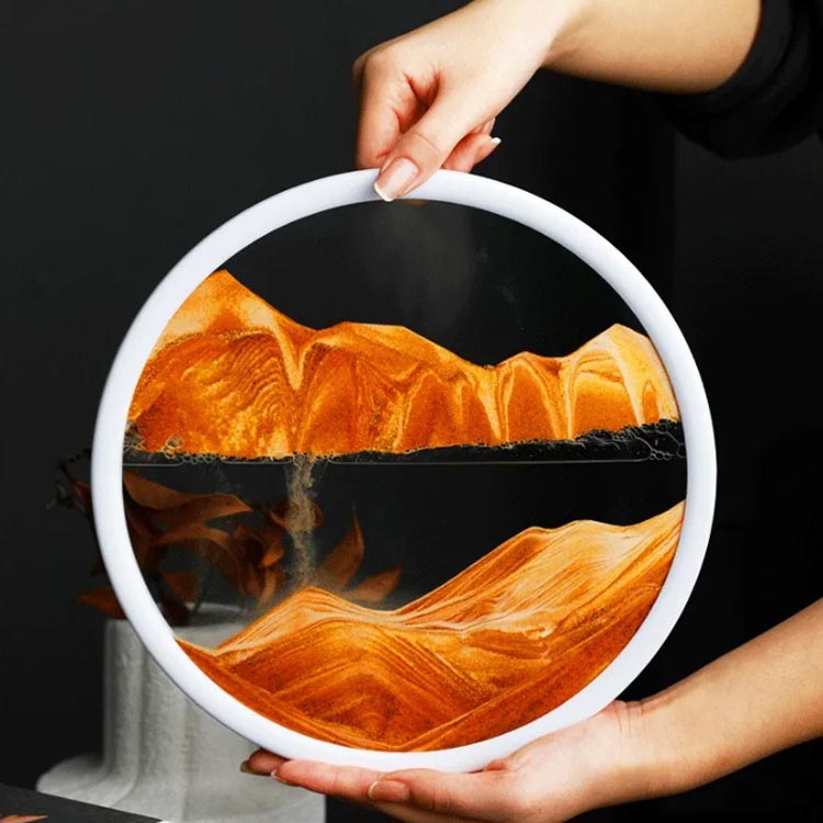 置物 デスクトップ 砂の絵 丸 インテリア 飾り 3D 玄関 流砂絵 砂絵 サンドピクチャー 砂 置き物 おしゃれ 砂時計 サンドアート 流れる 砂絵時計 お洒落 癒し 雑貨 オフィス 引越し祝い プレゼント ギフト 動く砂のアート