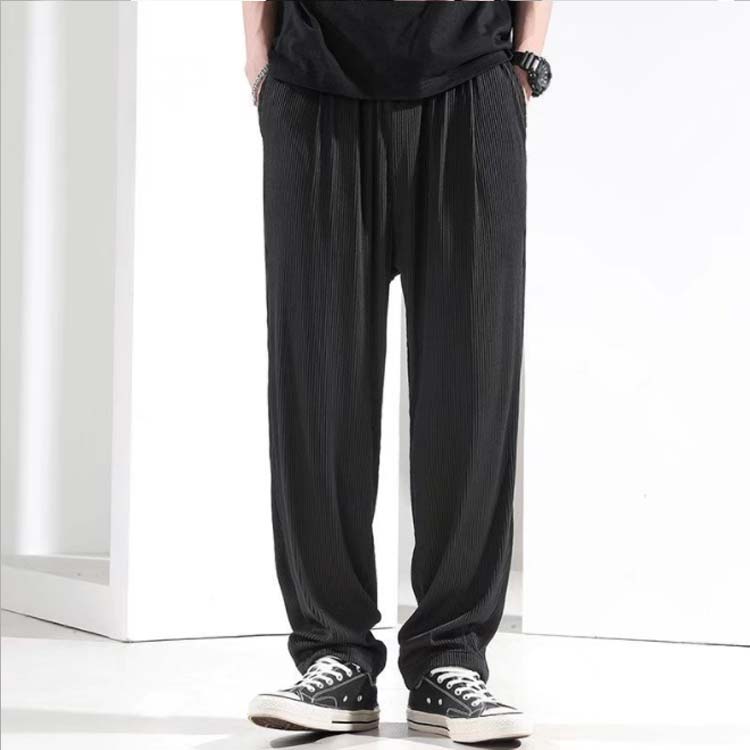 接触冷感 ワイドパンツ メンズ リブパンツ 夏 ゆったり ひんやり 涼しい イージーパンツ アイスシルクパンツ 吸水速乾 軽量 薄手 通気 ストレッチパンツ 冷感 涼感 ズボン ロングパンツ カジュアル ボトムス 無地 大きいサイズ 夏服 夏 春夏 おしゃれ 部屋着 送料無料