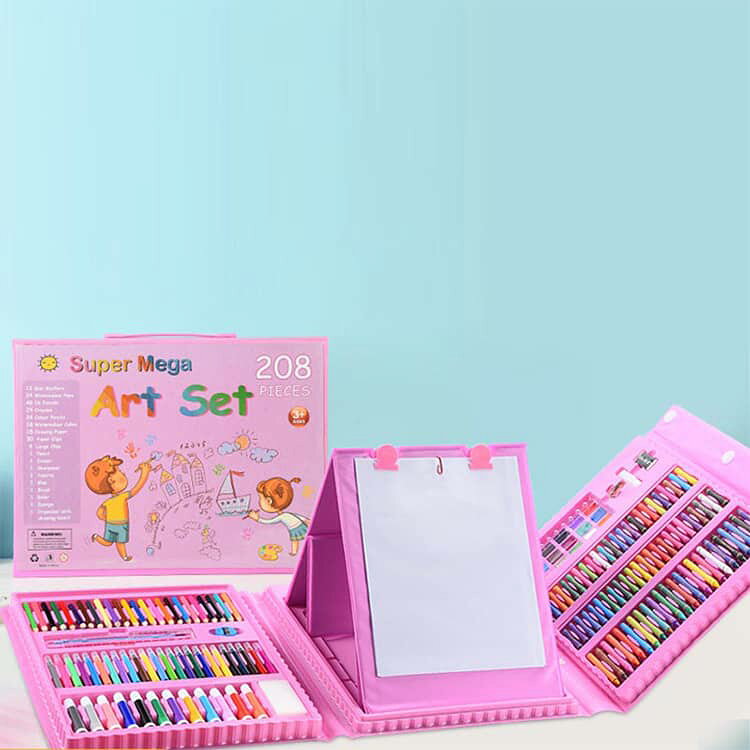 子供 画材セット お絵かきセット 知育玩具 色鉛筆 両面イーゼル付 男の子 6歳 クレヨン 水性ペン 208ピース 文房具セット おもちゃ 4歳 折り畳み 女の子 3歳 持ち運び 5歳 お絵描きセット 小学生 入園 入学 誕生日 プレゼント ギフト rushup-10008804 RUSHUP楽天市場店 サンプル画像2