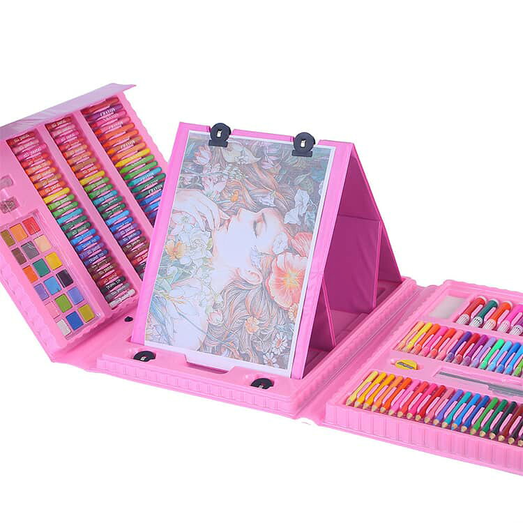 子供 画材セット お絵かきセット 知育玩具 色鉛筆 両面イーゼル付 男の子 6歳 クレヨン 水性ペン 208ピース 文房具セット おもちゃ 4歳 折り畳み 女の子 3歳 持ち運び 5歳 お絵描きセット 小学生 入園 入学 誕生日 プレゼント ギフト rushup-10008804 RUSHUP楽天市場店 サンプル画像3