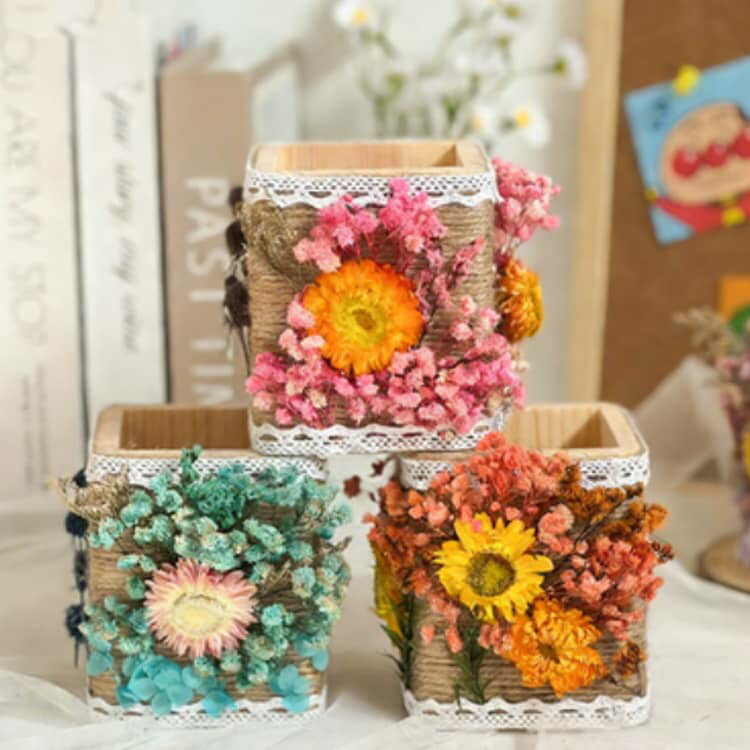 天然木 木製 木製 セット キット ハンドメイド ペン立て 知育玩具 小物入れ ペンスタンド DIY 手作り ドライフラワー 大人 子供 女の子 男の子 先生 卒業 卒園 プレゼント 記念品 お祝い 誕生日 自由研究 工作キット