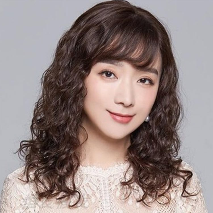 人毛100 ウィッグ フルウィッグ ロング パーマ 長さ 約45cm 医療用 ウィッグ 女性 ...