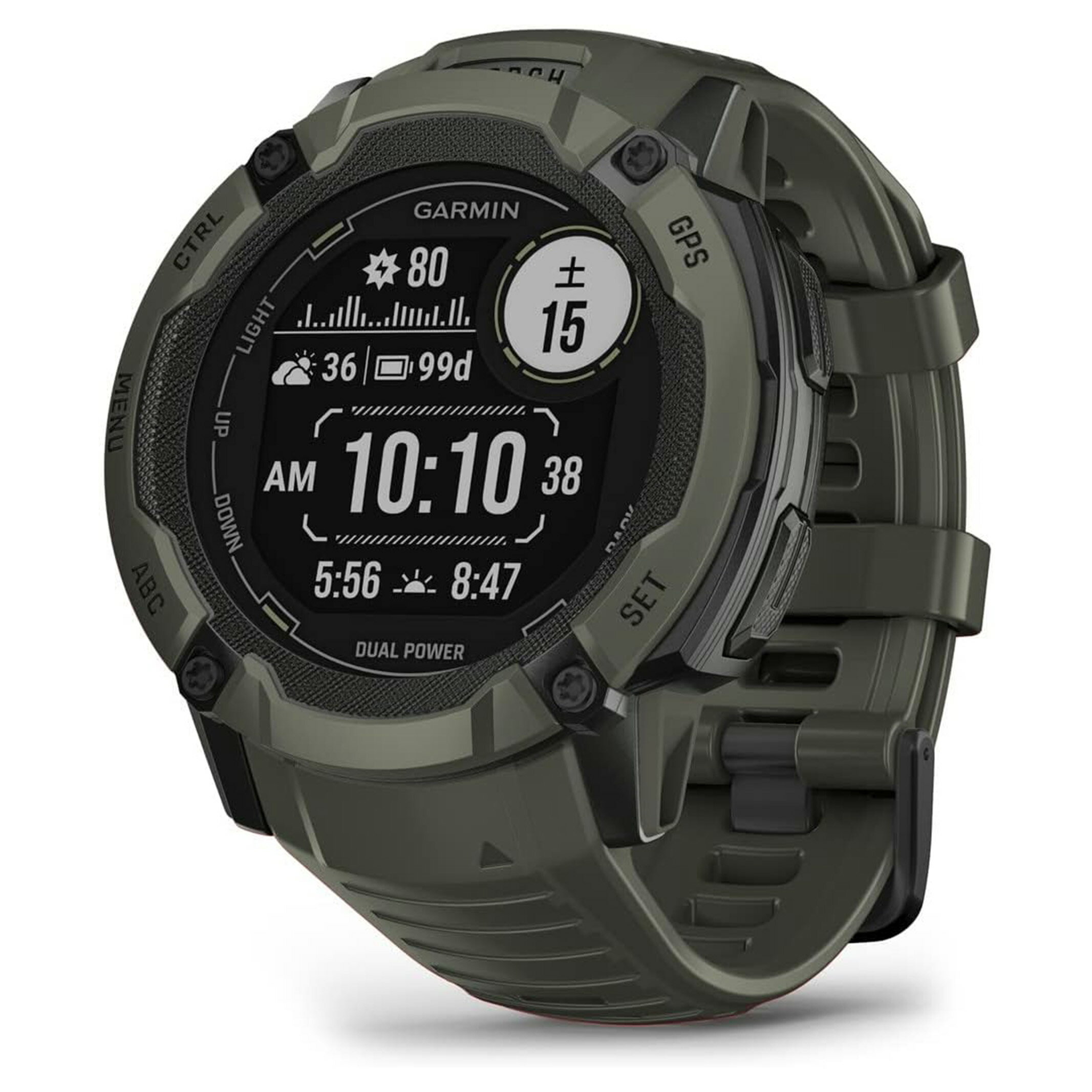 乐天商城 - 【アウトレット】 (中古_ほぼ新品) ガーミン GARMIN Instinct 2X Dual Power 010-02805-52 [色：Moss] タフネスGPSスマートウォッチ Suica対応 防水 防塵 耐熱 ストレス値 心拍数 登山