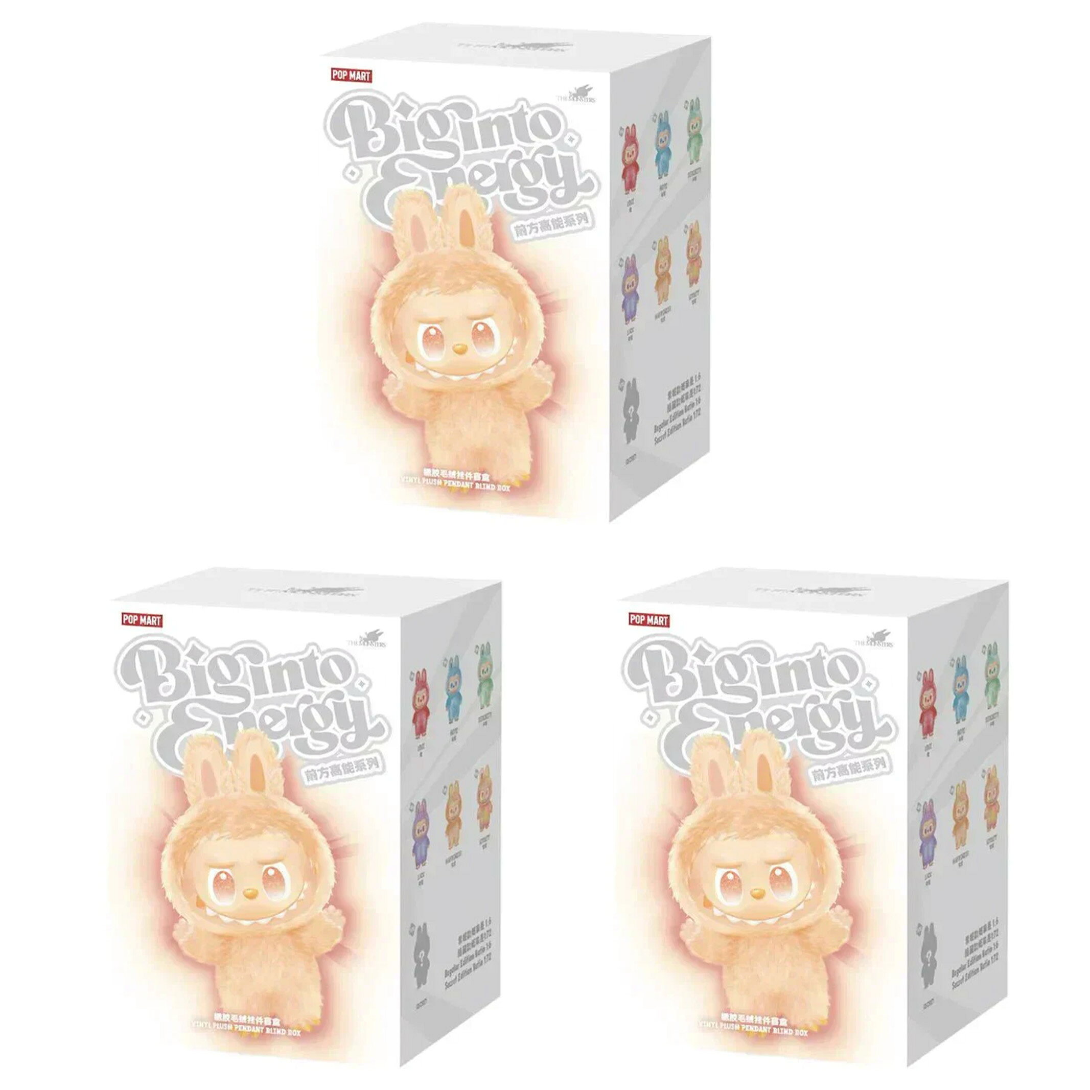 乐天商城 - 【正規品】(3個セット) THE MONSTERS Big into Energy シリーズ ラブブ Labubu ぬいぐるみペンダント エナジー ピース POP MART