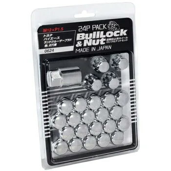 [ロック＆ナットセット] [M12] [21mm] BullLock メッキナット24個セット(適合メーカー/トヨタ・三菱・ホンダ・マツダ・イスズ・ダイハツ)