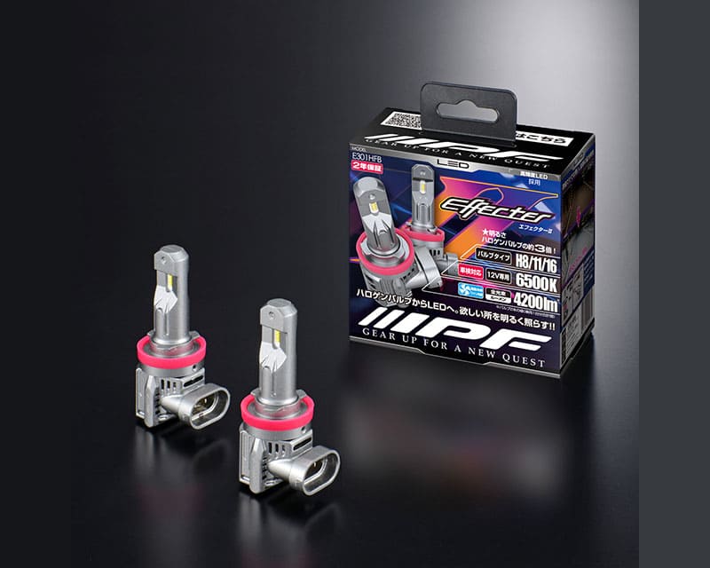 IPF LED エフェクター2 ヘッド＆フォグ バルブ 6500Kシリーズ　E301HFB　H8/H11/H16共通　6500K　4200lm
