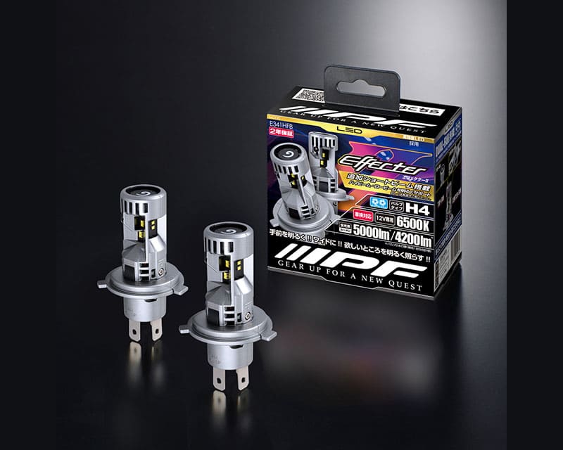 IPF LED エフェクター2 ヘッド＆フォグ バルブ 6500Kシリーズ　E341HFB　H4 6500K　ハイ5000lm/ロー4200lm