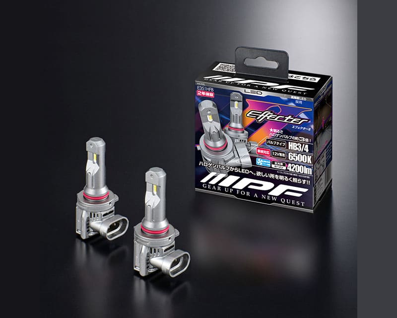 IPF LED エフェクター2 ヘッド＆フォグ バルブ 6500Kシリーズ　E351HFB　HB3/HB4共通　6500K　4200lm