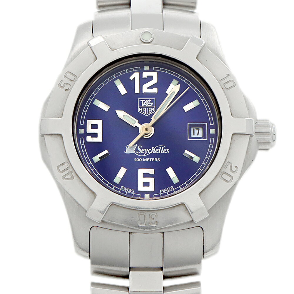 樂天商城 - 電池交換済 TAG Heuer 2000 エクスクルーシブ セイシェル 世界2000本限定 WN131D デイト 200m防水 青 ブルー SS ステンレス レディース クォーツ【6ヶ月保証】【腕時計】【中古】