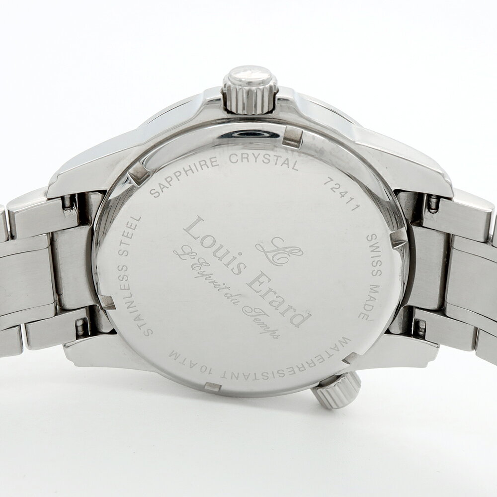 Louis Erard ルイエラール スポルティブ 72411 デイデイト 100m防水 白 ホワイト SS ステンレス メンズ 自動巻き【6ヶ月保証】【腕時計】【中古】