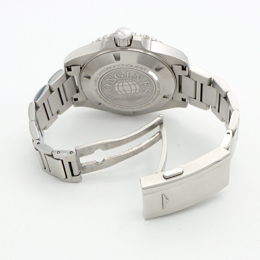 LONGINES ロンジン ハイドロコンクエスト GMT L3.890.4 デイト 300m防水 青 ブルー SS ステンレス CE セラミック メンズ 自動巻き【6ヶ月保証】【腕時計】【中古】