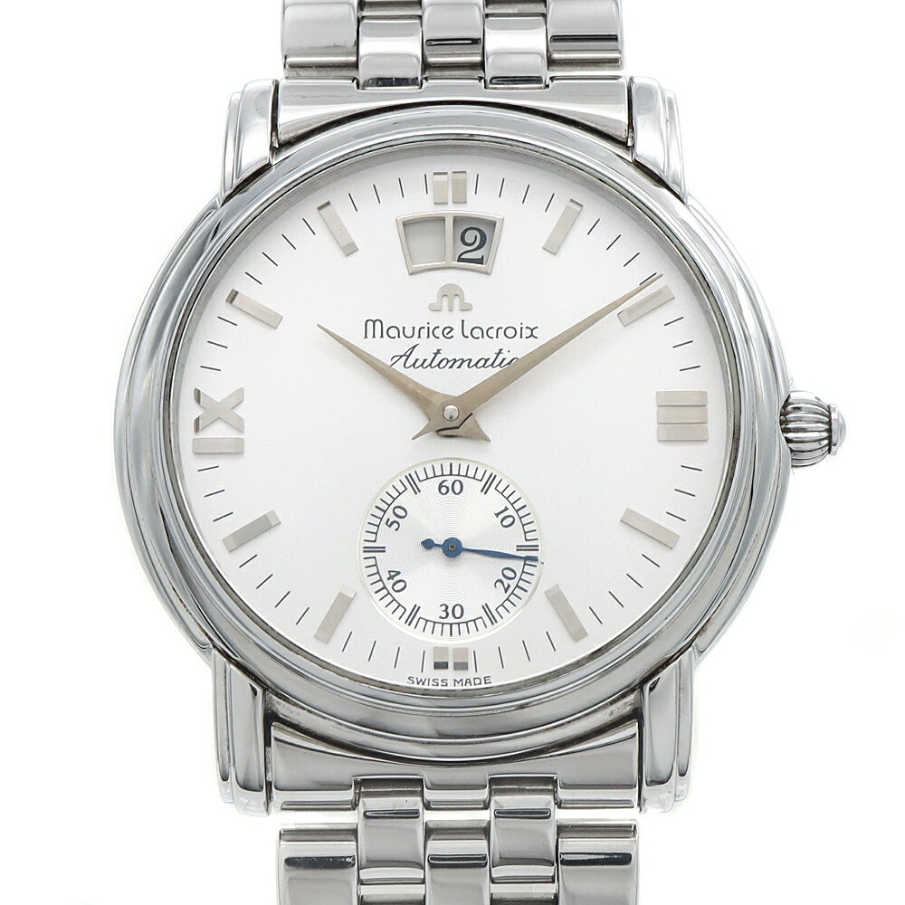 内部点検済 MAURICE LACROIX モーリスラクロア マスターピース グランギッシェ 58789 裏スケ デイト シルバー SS ステンレス メンズ 自動巻き【6ヶ月保証】【腕時計】【中古】