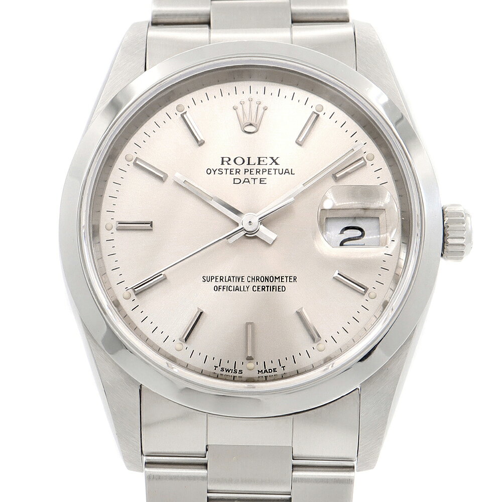 ROLEX ロレックス オイスターパーペチュアル デイト 15200 デイト シルバー SS ステンレス メンズ 自動巻き【6ヶ月保証】【腕時計】【中古】