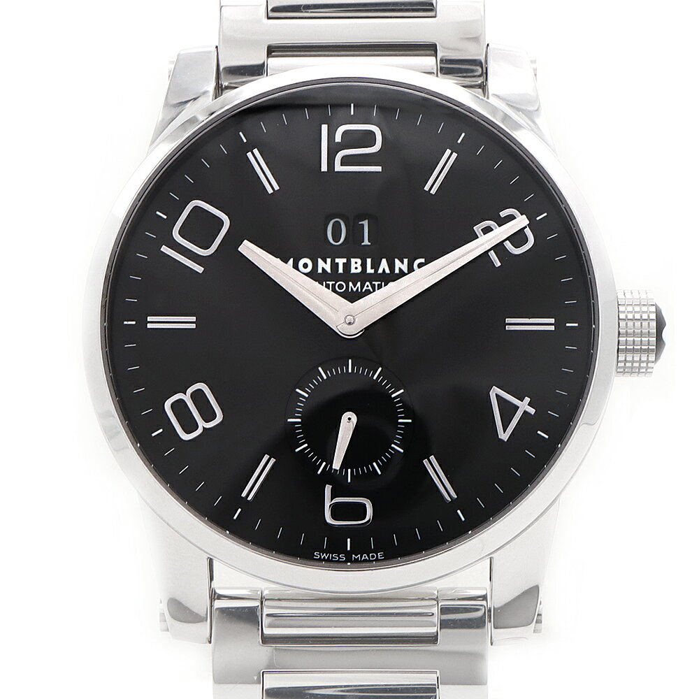 MONTBLANC - MONTBLANC モンブラン タイムウォーカー 7050 デイト スモールセコンド 30m防水 黒 ブラック SS ステンレス メンズ 自動巻き【6ヶ月保証】【腕時計】【中古】