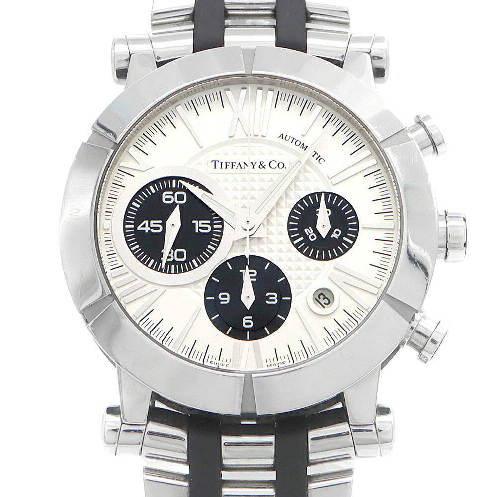 TIFFANY - 内部点検済 TIFFANY&Co. ティファニー アトラス ジェント クロノグラフ Z1000.82.12A21A デイト 100m防水 裏スケ シルバー SS ステンレス メンズ 自動巻き【6ヶ月保証】【腕時計】【中古】