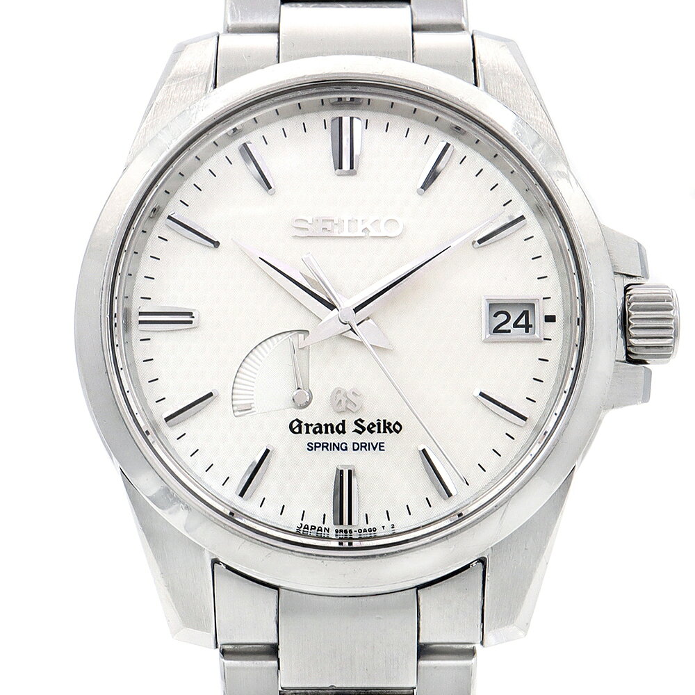SEIKO セイコー GS グランドセイコー ヘリテージ スプリングドライブ 9R65-0AG1 パワーリザーブ デイト シルバー SS ステンレス メンズ 自動巻き【6ヶ月保証】【腕時計】【中古】